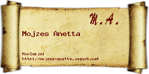Mojzes Anetta névjegykártya